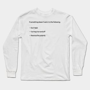 Funny Fix It Duct Tape Reverse Polarity Long Sleeve T-Shirt